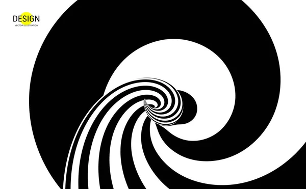 Шаблон Оптической Иллюзией Черно Белый Дизайн Абстрактный Полосатый Фон Векторная — стоковый вектор