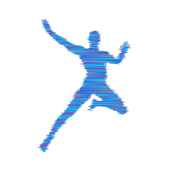 Uomo Posa Balla Simbolo Sportivo Elemento Design Illustrazione Vettoriale — Vettoriale Stock
