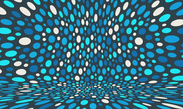 Abstraktní Pozadí Modrými Kruhy Chaotické Částice Prázdném Prostoru Dynamické Vektorové — Stockový vektor