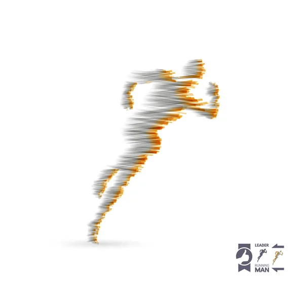 Running Man Design Sport Business Sport Concept Vector Illustration — Stock Vector
