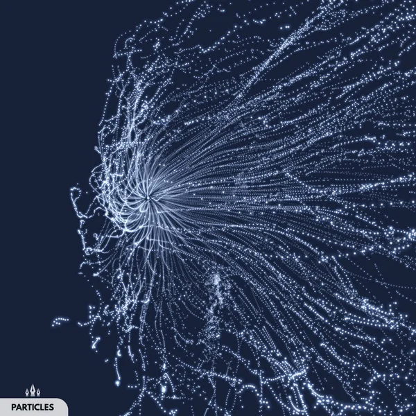 Abstraktní Vědecké Nebo Technologické Zázemí Pole Dynamickými Částicemi Vektorová Ilustrace — Stockový vektor