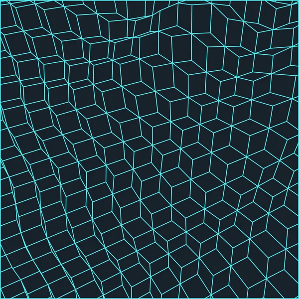 Современный кубический фон. Векторная иллюстрация соединения с квадратной сеткой . — стоковый вектор