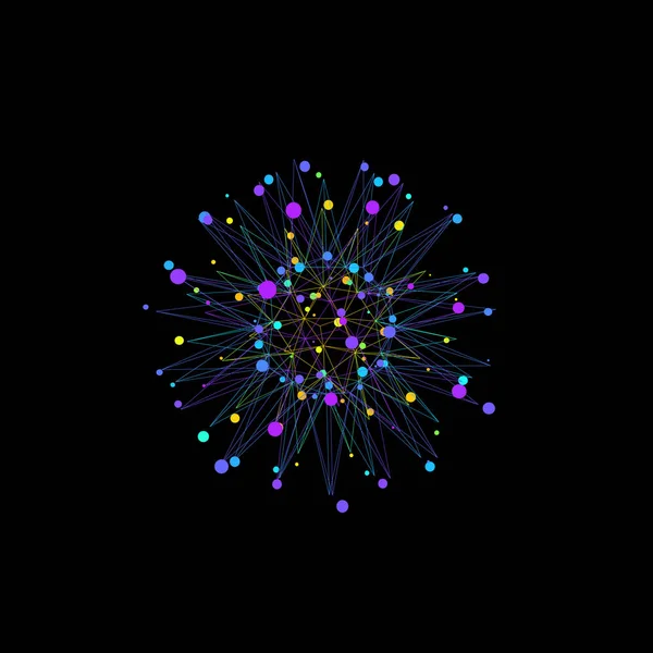 带连接线和圆点的球体 全球数字连接 线框说明 摘要三维网格设计 技术风格 — 图库矢量图片