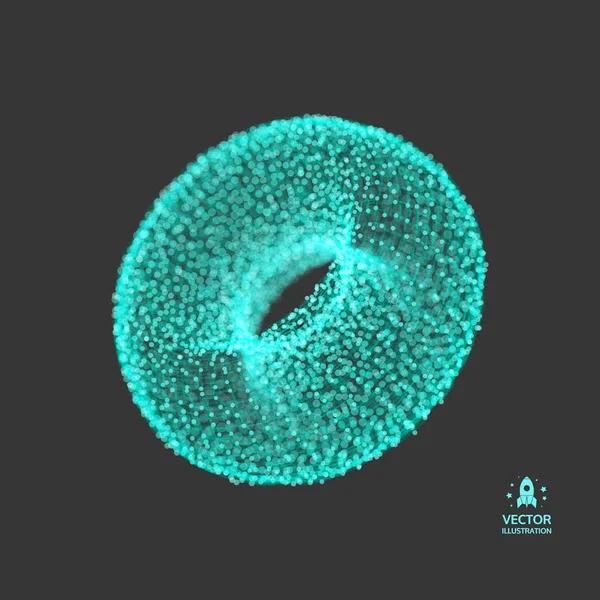 Torus Rejilla Molecular Estructura Conexión Ilustración Vectorial — Archivo Imágenes Vectoriales