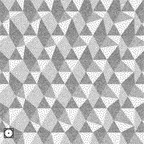 Φόντο Γεωμετρικά Τρίγωνα Μωσαϊκό Μαύρο Και Άσπρο Σχέδιο Κοκκώδη Dotwork — Διανυσματικό Αρχείο