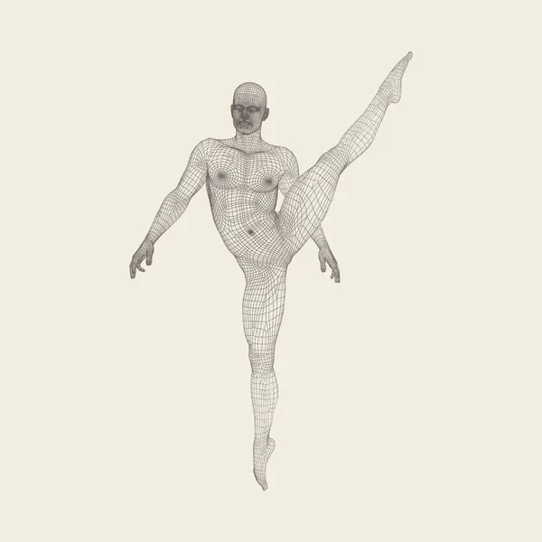 Gymnaste Modèle Homme Modèle Corps Humain Activités Gymnastique Pour Communauté — Image vectorielle