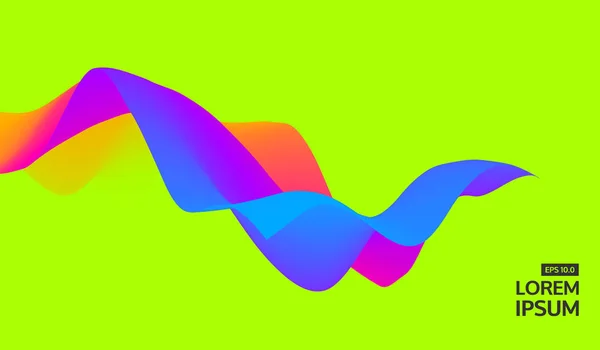 抽象波浪背景为横幅 书封面 动态效果 矢量插图 设计模板 — 图库矢量图片
