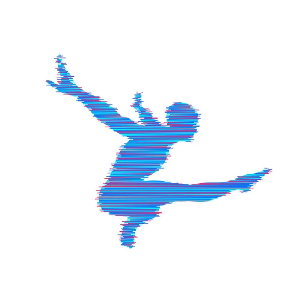 Turner Mann Posiert Und Tanzt Sport Symbol Gestaltungselement Vektorillustration — Stockvektor