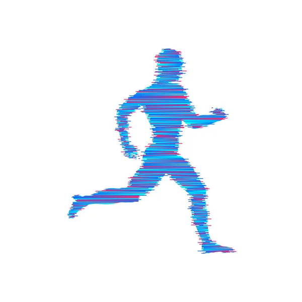 Hombre Huyendo Diseño Para Deporte Negocios Ilustración Vectorial — Vector de stock