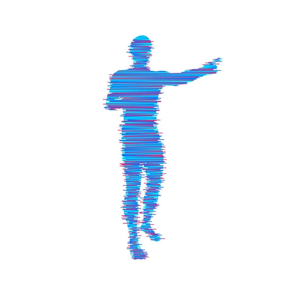 Man Pointing His Finger Model Man Vector Illustration — Stock Vector