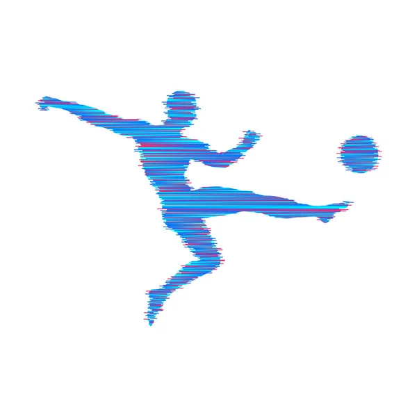 Jugador Fútbol Con Pelota Ilustración Vectorial Símbolo Deportivo — Vector de stock