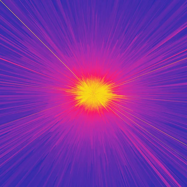 爆発の背景 スターバースト ダイナミック ライン 太陽や星の光の放出 3D未来技術スタイル ベクターイラスト — ストックベクタ