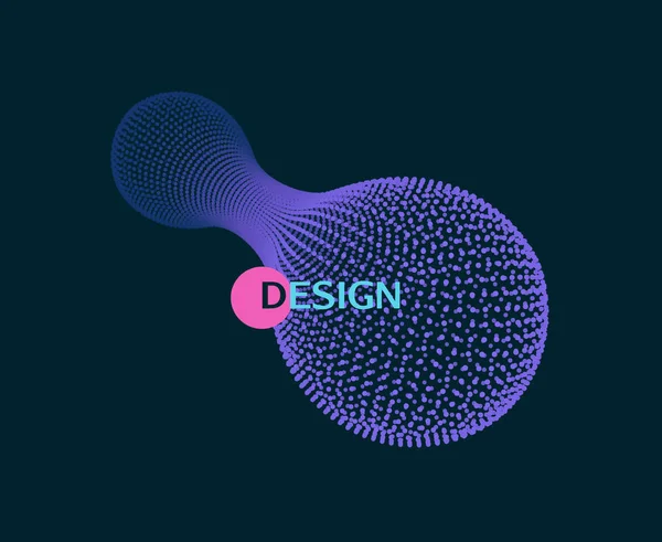 Matrix Met Dynamische Deeltjes Moleculaire Object Voor Geneeskunde Wetenschap Technologie — Stockvector