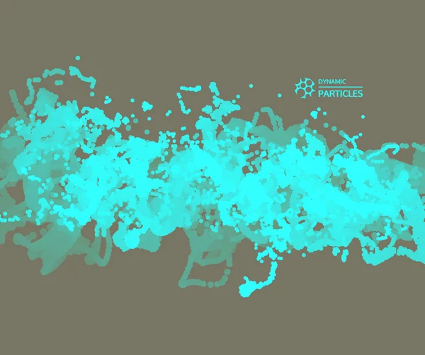 Matrix met dynamische uitgestoten deeltjes. Water splash imitatie. Abstracte achtergrond. Vectorillustratie. — Stockvector