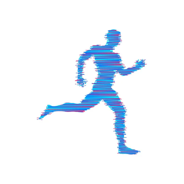 Hombre huyendo. Diseño para deporte y negocios. Ilustración vectorial . — Archivo Imágenes Vectoriales