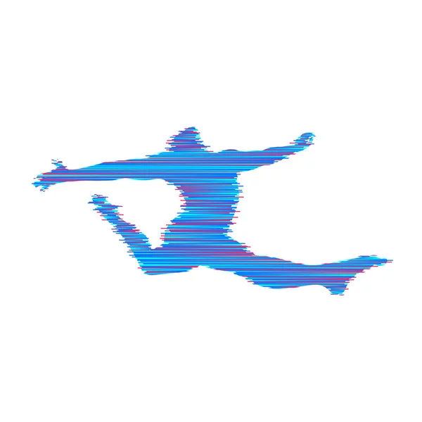 Una ginnasta. La silhouette di una ballerina. Attività di ginnastica per la comunità Icona Salute e Fitness. Simbolo sportivo. Illustrazione vettoriale . — Vettoriale Stock