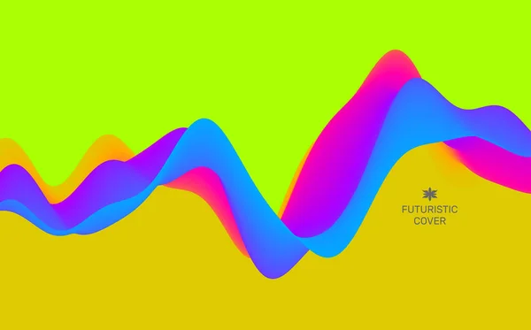 Abstrakt vågig bakgrund för banderoll, affisch, flyer, bokomslag. Dynamisk effekt. Vektorillustration. Formgivningsmall. — Stock vektor