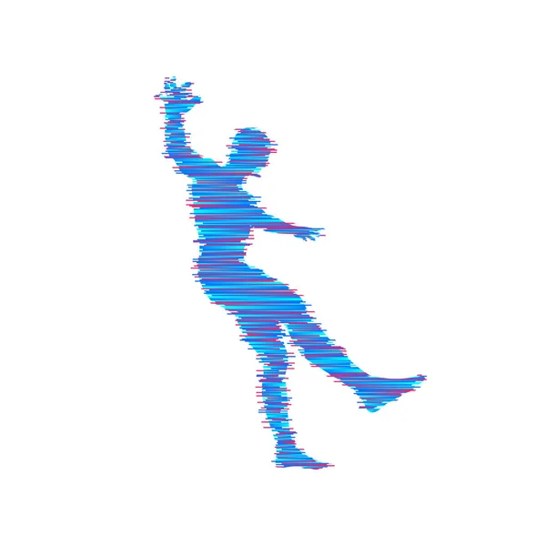 Man vallen. Jumping man. 3D-model van de mens. Element voor sport design. Vectorillustratie. — Stockvector