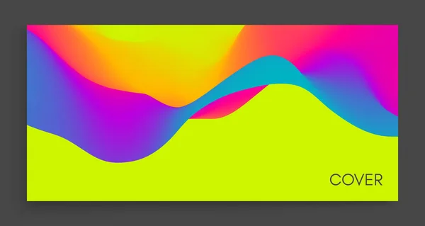 バナー、チラシ、書籍の表紙、ポスターの抽象的な波状の背景。動的な効果。ベクトルの図。デザイン テンプレート. — ストックベクタ