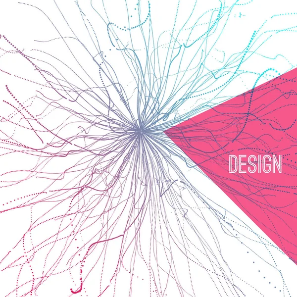 Abstrakt vetenskap eller teknik bakgrund. Nätverk illustration med partikel. 3D grid-yta. — Stock vektor