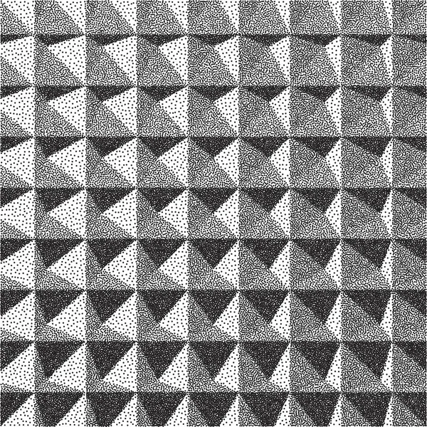 抽象的な 3 d 幾何学的背景。白と黒の粒子の粗いデザイン。点描パターン。点描の効果。ベクトル図. — ストックベクタ