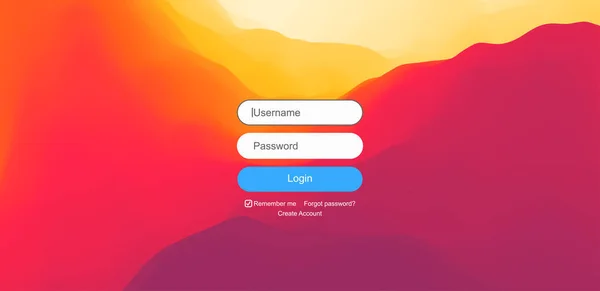 Interfejs użytkownika logowania. Projekt nowoczesny ekran dla mobilnych aplikacji i web design. Tło gradientowe. Element strony internetowej. Ilustracja wektorowa. — Wektor stockowy