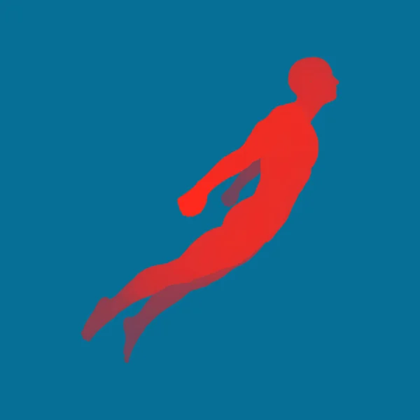 Jumping Man. Modèle 3D de l'homme. Corps humain. Symbole sportif. Élément de conception pour les affaires, les sciences et la technologie. Illustration vectorielle . — Image vectorielle