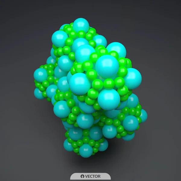 Molecola 3D. Struttura molecolare. Illustrazione vettoriale per scienc — Vettoriale Stock