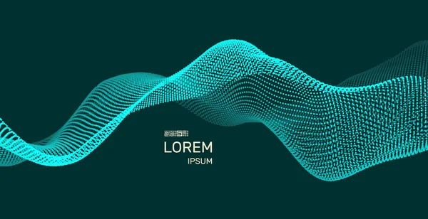 Fondo ondulado para pancarta, volante, portada del libro, póster. Visualización de macrodatos . — Archivo Imágenes Vectoriales