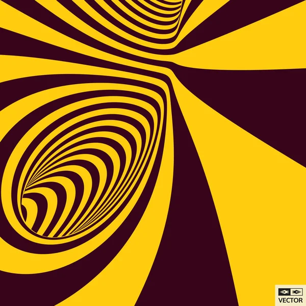 Túnel. Fondo geométrico 3D abstracto. Patrón con ilusión óptica. Ilustración vectorial . — Vector de stock