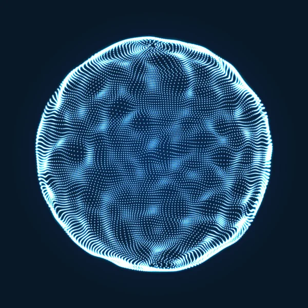 球は点で構成されます。抽象世界グリッド。球の図。3 d グリッド デザイン。技術コンセプト。ベクトル図. — ストックベクタ