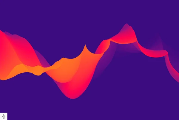 3D hullámos háttér dinamikus hatása. Absztrakt vektor illusztráció, szórólap, brosúra, füzet és honlapok tervezése. — Stock Vector