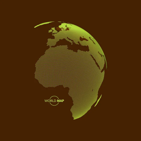 Afrika och Europa. Jorden världen. Global marknadsföring affärsidé. Prickade stil. Design för utbildning, vetenskap, webbpresentationer. — Stock vektor