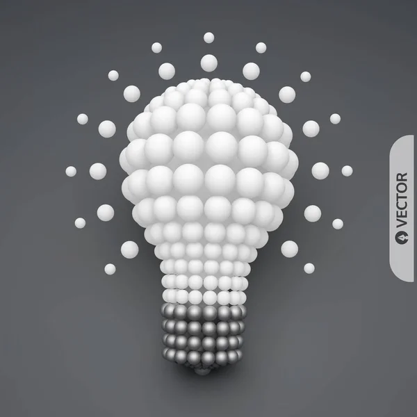 Lightbulb. Idea concept. 3d vector illustration. — Stock Vector