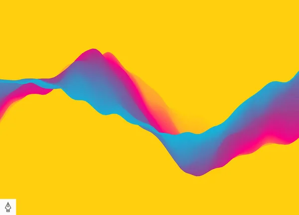 3D dalgalı arka plan dinamik etkisi ile. El ilanı, broşür, kitapçık ve Web siteleri tasarımı için tasarlamak vektör çizim. — Stok Vektör