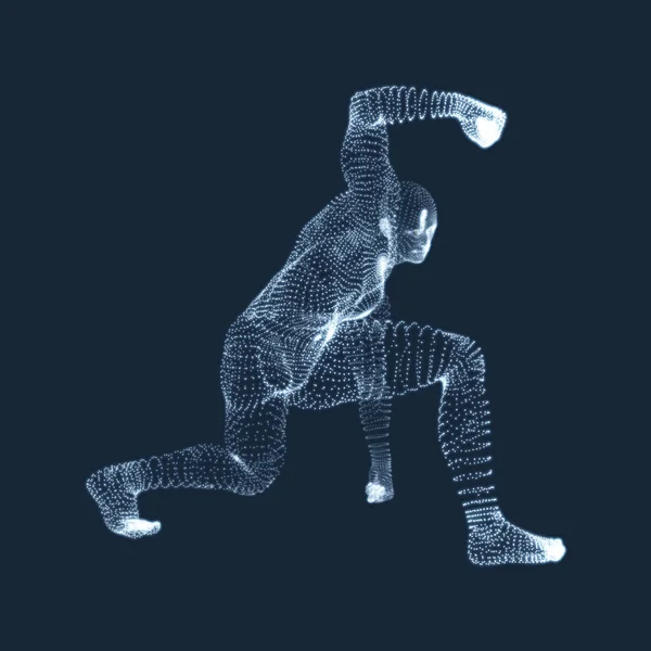 Friidrottare på starten placera redo att starta en tävling. Löpare redo för Sport motion. Wire humanmodellen. Sport-Symbol. 3D vektorillustration. — Stock vektor