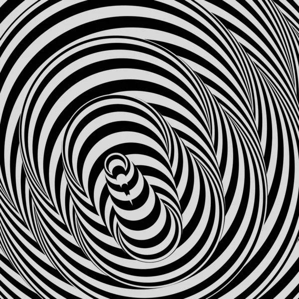 Черно-белый абстрактный полосатый фон. Оптическое искусство. Трехмерная векторная иллюстрация . — стоковый вектор