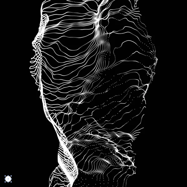 用动态粒子阵列。3D科技风格。摘要背景。矢量说明. — 图库矢量图片