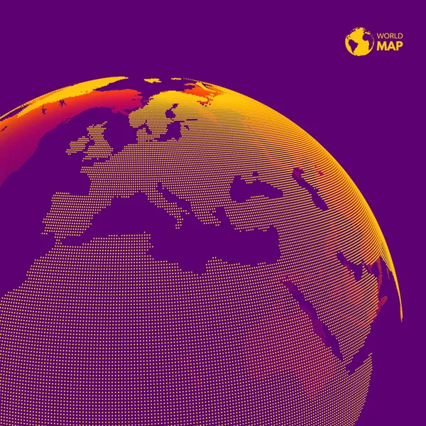 Afrika en Europa. Earth globe. Wereldwijde business marketingconcept. Gestippelde stijl. Ontwerp voor onderwijs, wetenschap, webpresentaties. — Stockvector