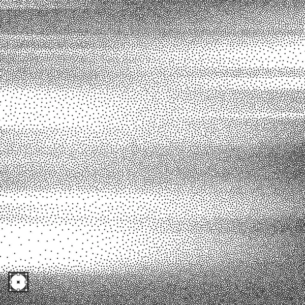 Κυματιστή φόντο. Μαύρο και άσπρο σχέδιο κοκκώδη dotwork. Πουαντιλισμού μοτίβο. Διάστικτος διανυσματικά εικονογράφηση. — Διανυσματικό Αρχείο