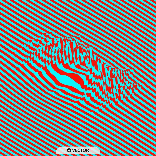 Glitch abstracte achtergrond. Vervorming effect, bug en fout. Optical art. 3D-vectorillustratie. — Stockvector