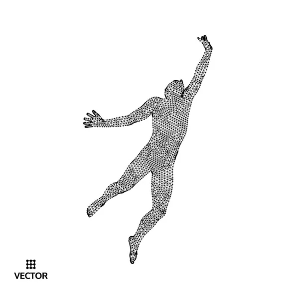 Leadership concept. Jumping man. Emblem for sport championship. Vector illustration. — Stock Vector