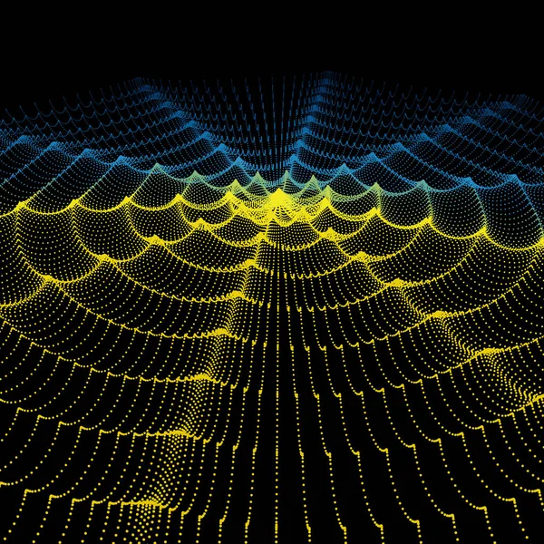 Fondo de rejilla ondulada. Ilustración vectorial abstracta 3d . — Archivo Imágenes Vectoriales