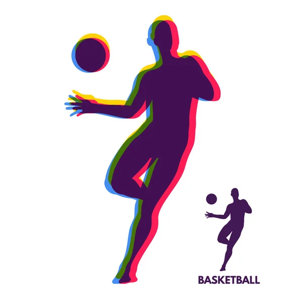 Basketball player with ball. Sport Symbol. Design Element. Vector Illustration.