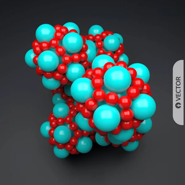 Molécule 3D. Structure moléculaire. Illustration vectorielle pour la science . — Image vectorielle