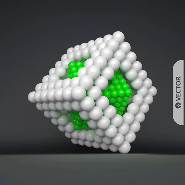 立方体。3d 球体组成。科学、教育和网络的概念。未来的技术风格。矢量插图. — 图库矢量图片