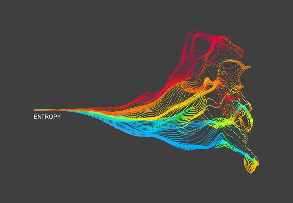 Matrix met dynamische uitgestoten deeltjes. Water splash imitatie. Abstracte achtergrond. Vectorillustratie. — Stockvector