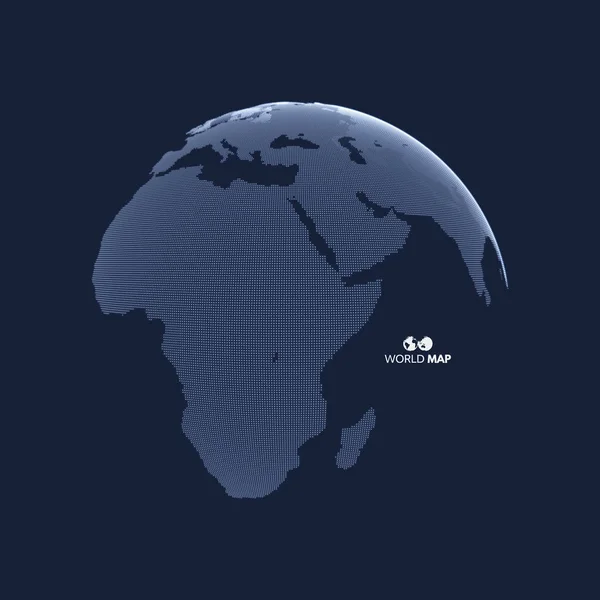 Afrika en Europa. Earth globe. Wereldwijde business marketingconcept. Gestippelde stijl. Ontwerp voor onderwijs, wetenschap, webpresentaties. — Stockvector