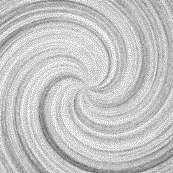 Redemoinho. Projeto de ponto granulado preto e branco. Padrão de pontilhismo. Ilustração vetorial pontilhada . —  Vetores de Stock