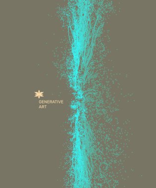 Point explode. Array with dynamic emitted particles. 3d technology style. Abstract background. Vector illustration. clipart svg vector 